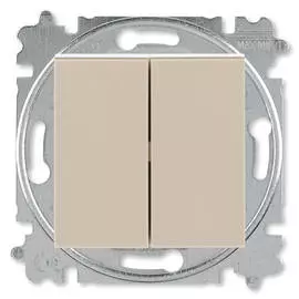 выключатель 2-клавишный ABB Levit кофе макиато/белый