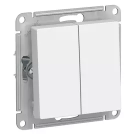 выключатель 2-клавишный Atlas Design, белый