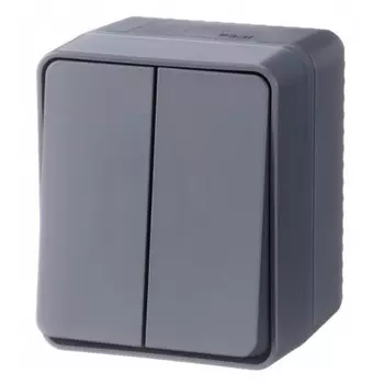 выключатель 2-клавишный Atlas Design Profi54 антрацит