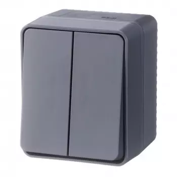 выключатель 2-клавишный Atlas Design Profi54 антрацит