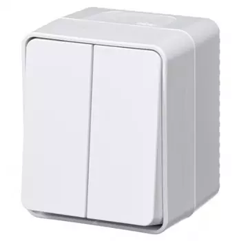 выключатель 2-клавишный Atlas Design Profi54 белый