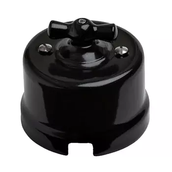 выключатель 2-клавишный BIRONI Лизетта черный