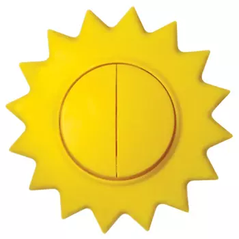 выключатель 2-клавишный DE FRAN Happy Солнце, желтый