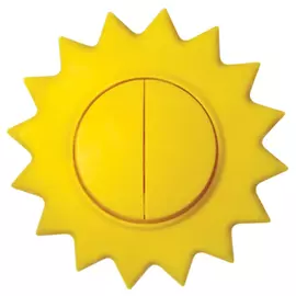 выключатель 2-клавишный DE FRAN Happy Солнце, желтый