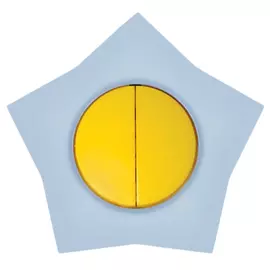 выключатель 2-клавишный DE FRAN Happy Звезда, желтый, голубой