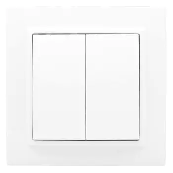 выключатель 2-клавишный EKF Минск 10А, белый, ERV10-023-10