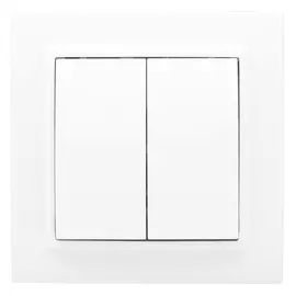 выключатель 2-клавишный EKF Минск 10А, белый, ERV10-023-10