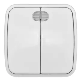 выключатель 2-клавишный EKF Минск 10А с/и белый