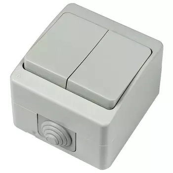 выключатель 2-клавишный GUNSAN IP54 серый