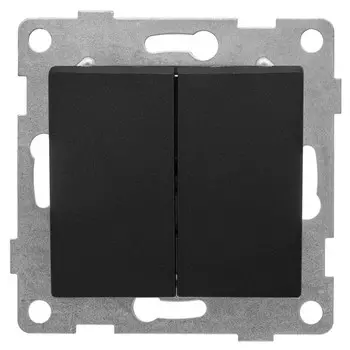 выключатель 2-клавишный GUSI Bravo 10А 250В графит