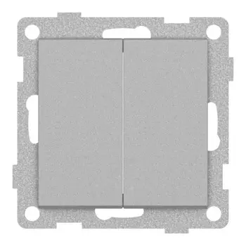 выключатель 2-клавишный GUSI Ugra серебро
