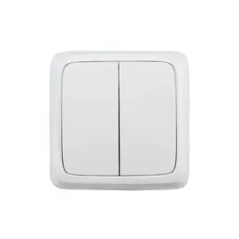выключатель 2-клавишный HEGEL Alfa Slim белый