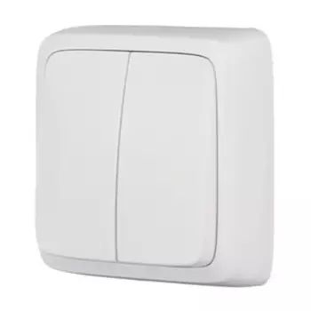 выключатель 2-клавишный HEGEL Alfa Slim белый