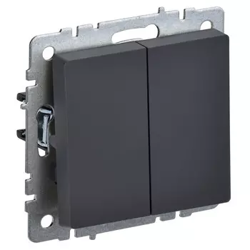 выключатель 2-клавишный IEK BRITE 10А графит