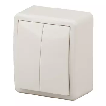 выключатель 2-клавишный Эра Эксперт слоновая кость