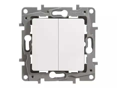 выключатель 2-клавишный LEGRAND Etika белый