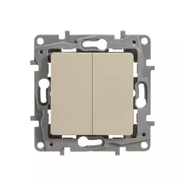 выключатель 2-клавишный LEGRAND Etika с индикатором, слоновая кость