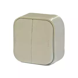 выключатель 2-клавишный LEGRAND Quteo бежевый