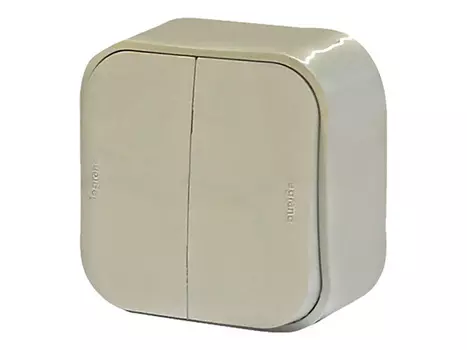 выключатель 2-клавишный LEGRAND Quteo бежевый