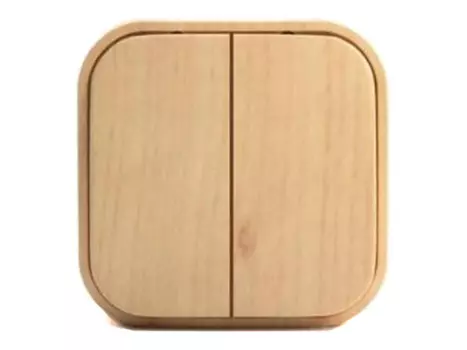 выключатель 2-клавишный LEGRAND Quteo дерево