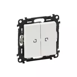 выключатель 2-клавишный LEGRAND Valena Life, с индикатором, белый