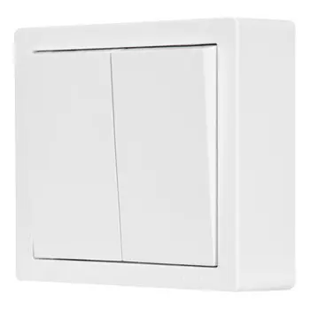 выключатель 2-клавишный LEZARD Leto белый