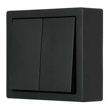 выключатель 2-клавишный LEZARD Leto чёрный бархат