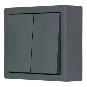 выключатель 2-клавишный LEZARD Leto графит