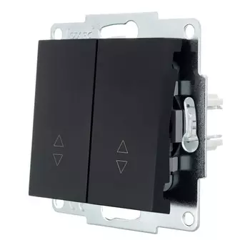 переключатель 2-клавишный LEZARD Vesna проходной чёрный бархат