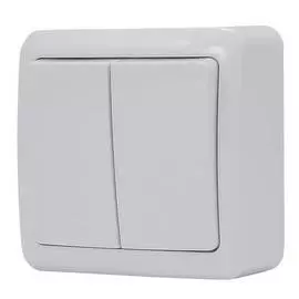 выключатель 2-клавишный LEZARD Viola белый