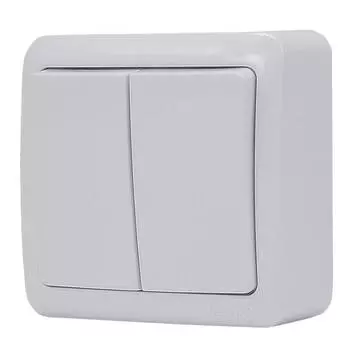 выключатель 2-клавишный LEZARD Viola белый