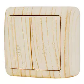 выключатель 2-клавишный LEZARD Viola проходной белёный дуб