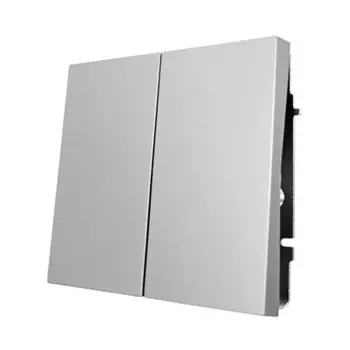 выключатель 2-клавишный LEZARD Zima серый матовый