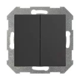 выключатель 2-клавишный LIREGUS Retro матовый черный