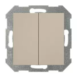 выключатель 2-клавишный LIREGUS Retro пруж. матовый крем