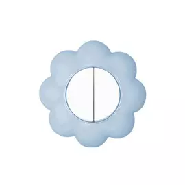 выключатель 2-клавишный METALKA MAJUR Happy Цветок белый голубой