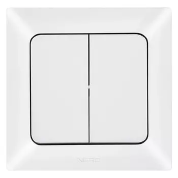 выключатель 2-клавишный NE-AD Aras белый