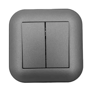 выключатель 2-клавишный OVIVO Loft дымчатый