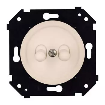 выключатель 2-клавишный проходной BIRONI Шедель 10А тумблерный песочное золото матовый