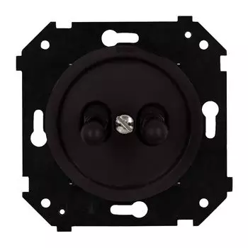 выключатель 2-клавишный проходной BIRONI Шедель 10А тумблерный коричневый матовый