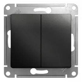 выключатель 2-клавишный SCHNEIDER ELECTRIC Glossa 10А антрацит