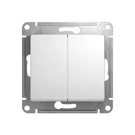 выключатель 2-клавишный SCHNEIDER ELECTRIC Glossa, белый