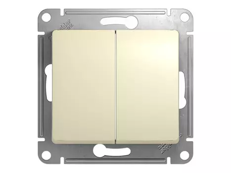 выключатель 2-клавишный SCHNEIDER ELECTRIC Glossa, бежевый