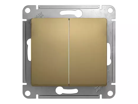 выключатель 2-клавишный SCHNEIDER ELECTRIC Glossa, титан