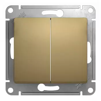 выключатель 2-клавишный SCHNEIDER ELECTRIC Glossa титан
