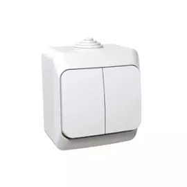 выключатель 2-клавишный SCHNEIDER ELECTRIC Этюд IP44, белый