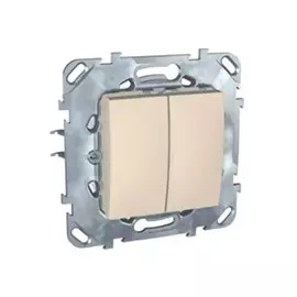 выключатель 2-клавишный SCHNEIDER ELECTRIC Unica бежевый