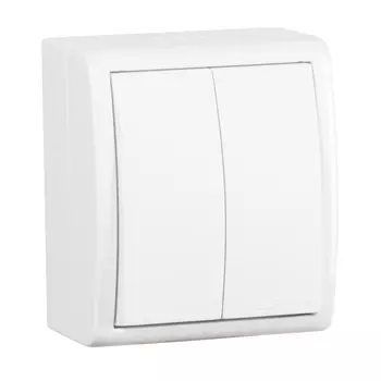 выключатель 2-клавишный SIMON серия 15 Aqua IP54 белый