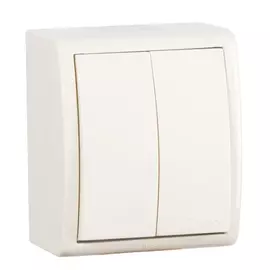 выключатель 2-клавишный SIMON серия 15 Aqua IP54, слоновая кость