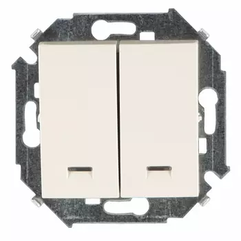 выключатель 2-клавишный SIMON серия 15 с индикацией слоновая кость